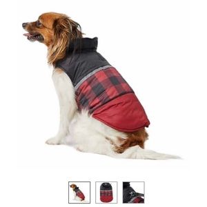 NWT Red & Black Plaid Dog Jacket, size M